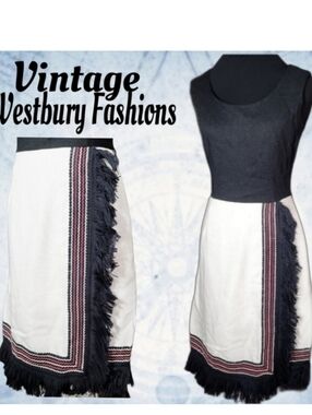1950's Linen nautical themed Westbury fashions fringe dress